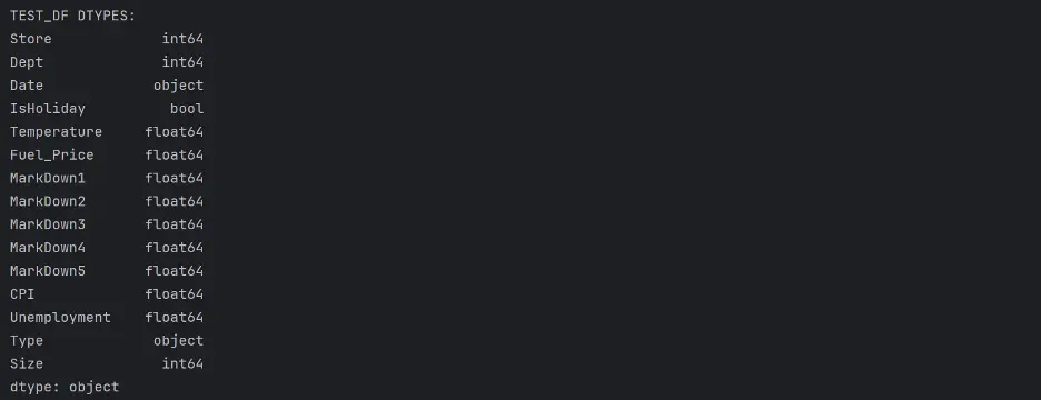 Test dtypes